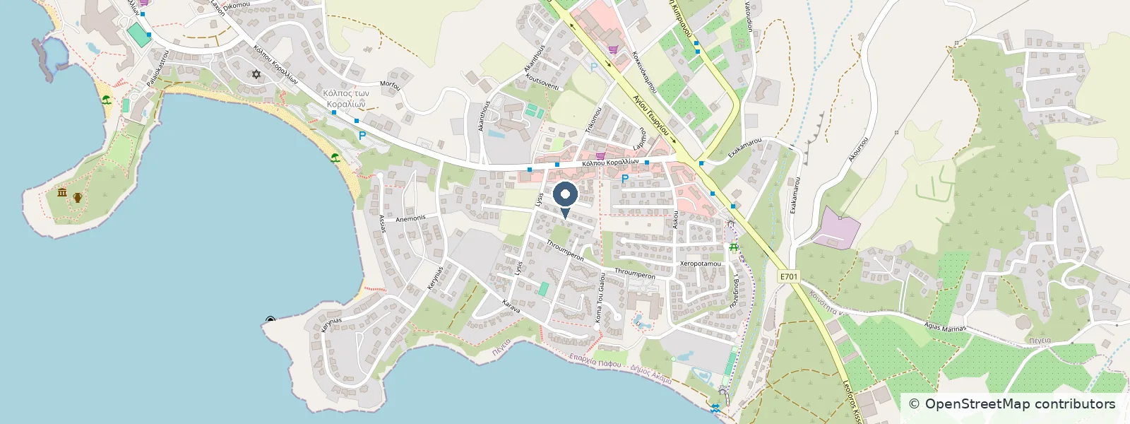 Map showing the location of Villa Tamara